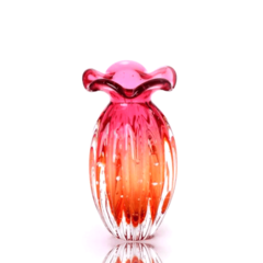 Vaso Murano Trouxinha Rosa Intense Âmbar 20cm. Compre Murano São Marcos na Thoulouse