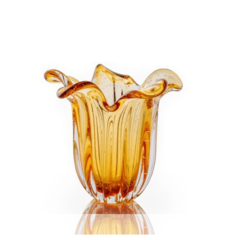 Vaso Murano Tulipa Âmbar Cristais São Marcos, Compre Murano Online na Thoulouse.