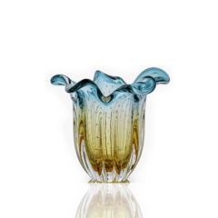 Vaso Murano Tulipa Azul Âmbar. Compre Murano São Marcos Online 