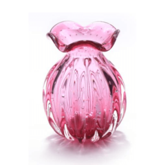 Vaso Trouxinha Murano Rose Intense 21cm. Compre Cristais São Marcos Online na Thoulouse