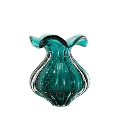 Vaso Trouxinha Murano Verde Esmeralda 18cm - Thoulouse Home Décor 