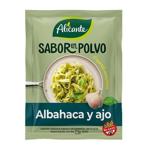 Sabor Polvo Alicante 7.5 gr Albahaca y Ajo Sin TACC