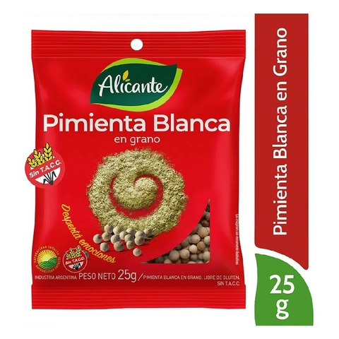 Pimienta Grano Blanca Alicante 25 gr Sin TACC