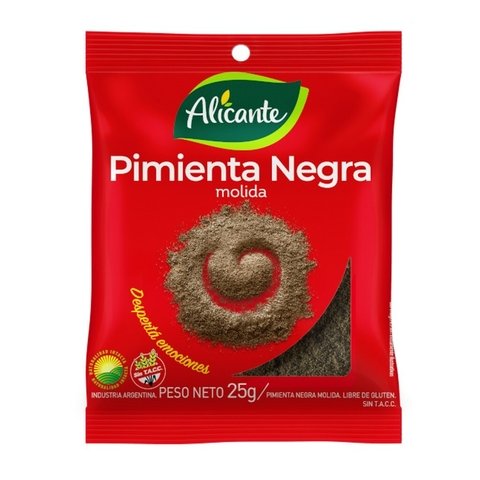 Pimienta Negra Alicante 25 gr Molida Sin TACC