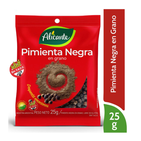 Pimienta Grano Negra Alicante 25 gr Sin TACC