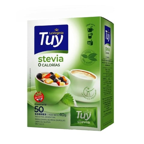 Edulcorante Tuy Stevia x 50 Sobres Sin TACC