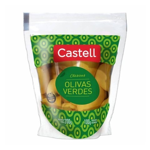 Aceitunas Verdes Castell 200/100 gr Clasic Doy Pack
