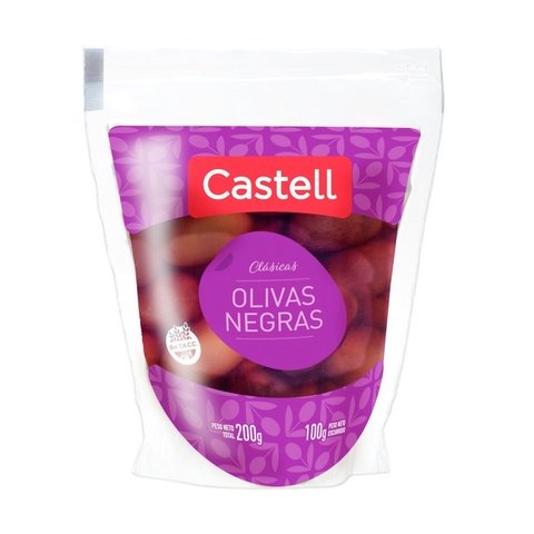 Aceitunas Negras < Castell > 200/100 gr Clasic Doy Pack