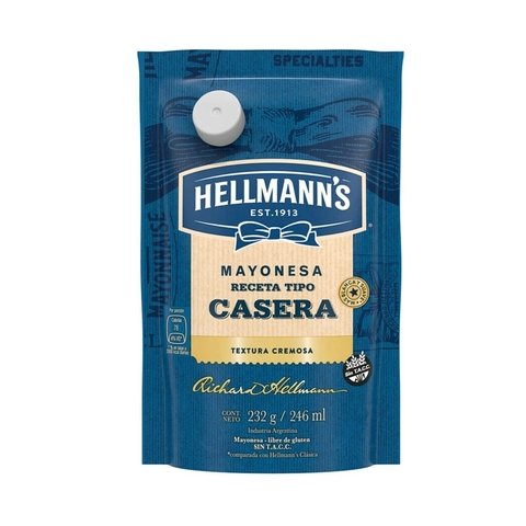 Mayonesa Hellmanns 232 gr Tipo Casera Doy Pack