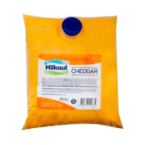 Queso Cheddar Untable Milkaut 3.5 kg Pouch