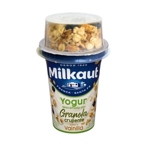 Yogur Milkaut 155 gr Descremado Granola Vainilla