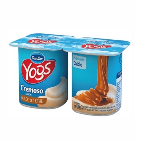 Yogur Yogs 2 x 120 gr Vitaminas Cremoso Dulce de Leche