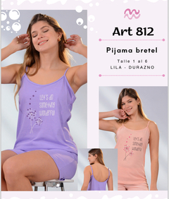 Pijama de algodón con breteles “Let’s do” - NINA 812