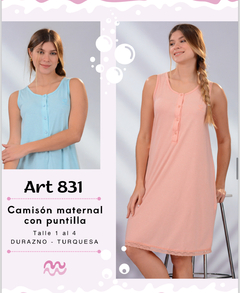 Camisón maternal musculosa con puntilla - NINA 831