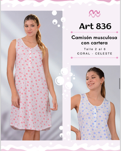 Camisón estampado musculosa con cartera - NINA 836