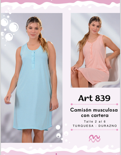 Camisón liso musculosa con cartera - NINA 839