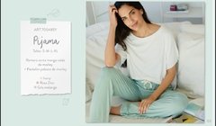 Pijama de morley remera manga corta con palazo - SOL Y ORO 70048 - comprar online