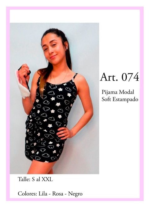 Pïjama con bretel de modal soft estampado - GISELLE 74