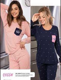 Pijama de modal liso con puntos QUEEN - BIANCA SECRETA 22208