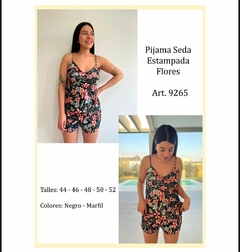 Pijama de seda estampado con flores - LUCIA NAVARRO 9265