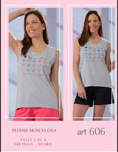 Pijama musculosa con corazones - NINA 606