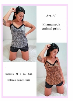 Pijama de seda estampado animal print - GISELLE 60