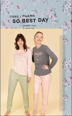 Pijama liso de viscosa - SO PINK 11665