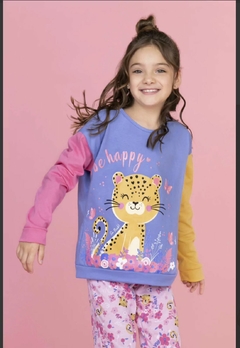 Pijama de algodón "Be happy" - SO PINK 11658 - comprar online
