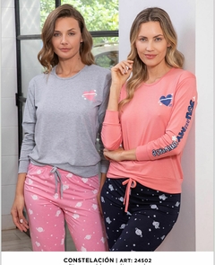 Pijama de modal con pantalón estampado "Constelaciones" - BIANCA SECRETA 24502