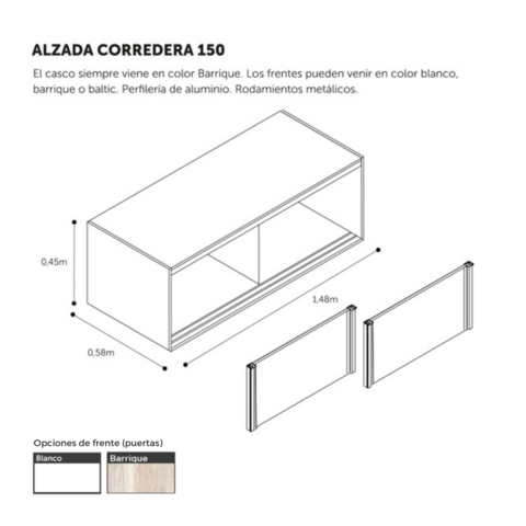 Alzada Ropero corredera 150