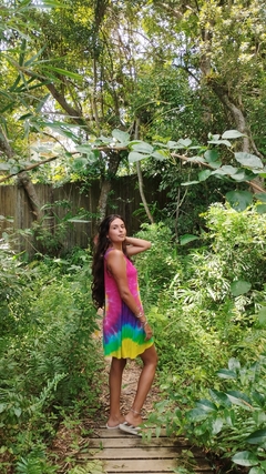 Vestido Regata Soltinho Tie Dye Arco Iris - comprar online