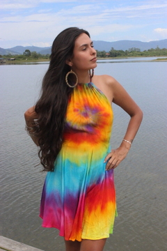 Vestido Astral Tie Dye Arco Iris