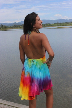 Vestido Astral Tie Dye Arco Iris - Vibrações Positivas Tie Dye