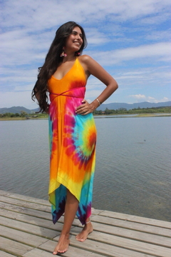Vestido Summer Tieye Arco Iris - Vibrações Positivas Tie Dye