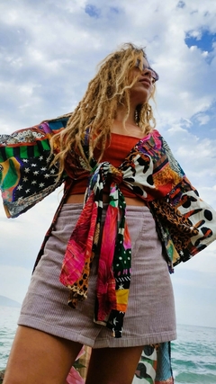 Kimono Blusa Estampa Tropical - comprar online