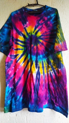 Camiseta Tiedye Psicodélica Fundo Azul