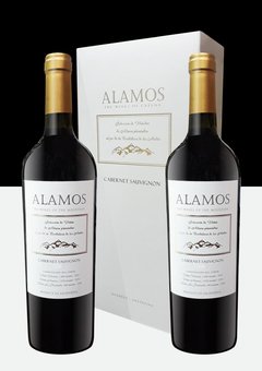 Alamos Malbec o Cabernet Sauvignon 750 cc Con Estuche de 2 botellas