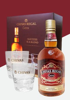 Whisky Chivas Regal Extra 750 cc + 2 Vasos