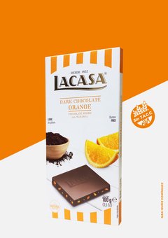 Chocolate Español Amargo con Naranja Lacasa Tableta 100 g