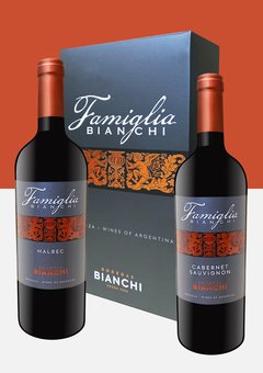 Famiglia Bianchi 2 botellas 750 cc con Estuche (1 bot. Malbec 750 cc + 1 bot. Cabernet Sauvignon 750 cc) (Bodega Bianchi)