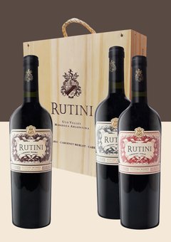 Rutini Bivarietales Cofre de Madera de 3 botellas 750 cc