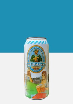 Cerveza Rubia de Trigo Alemana Weidmann Lata 500 cc