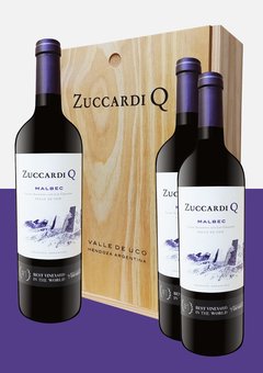 Zuccardi Q Malbec 750 cc 3 botellas con Estuche de Madera (Bodega Zuccardi)