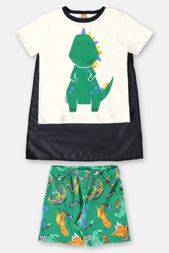 UP BABY - PIJAMA CURTO DINO DREAMS INFANTIL (OFF WHITE)