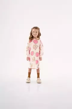 UP BABY - VESTIDO MULLET MANGA LONGA INFANTIL (ROSA)