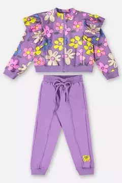 UP BABY - CONJUNTO JAQUETA E CALÇA INFANTIL MENINA (ROXO) - comprar online