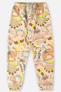 UP BABY - PIJAMA ESTAMPADO EM SUEDINE INFANTIL MENINO (BEGE)