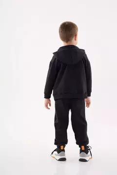 UP BABY - CONJUNTO JAQUETA E CALÇA MOLETOM INFANTIL PARA MENINOS (PRETO) - comprar online