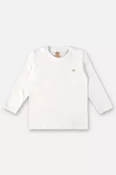 UP BABY - CAMISETA MANGA LONGA BÁSICA INFANTIL MENINO (BRANCO)