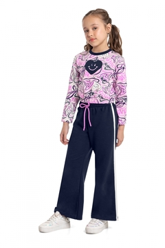 Quimby -Conjunto Infantil Cropped e Calça Pantalona - comprar online